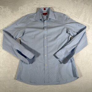 Hugo Boss Shirt Men M Striped Long Sleeve Single French Cuff Flip Tuxedo GUC